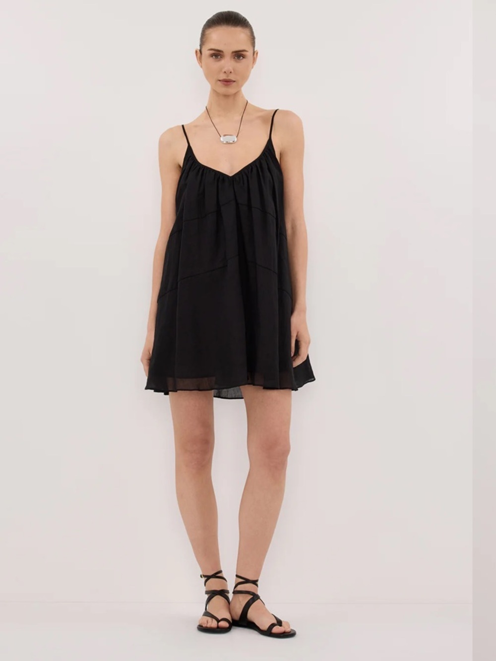 DISSH Kahn Black Ramie Mini Dress Size 12